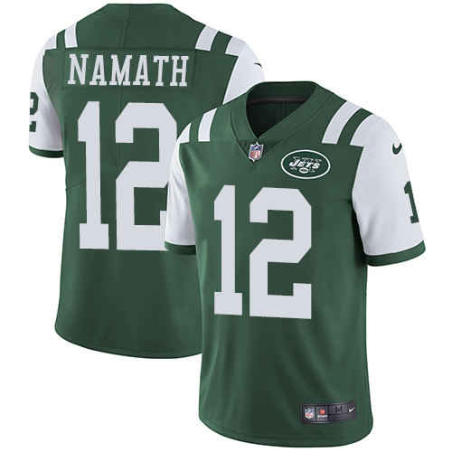Nike Jets #12 Joe Namath Green Team Color Men's Stitched NFL Vapor Untouchable Limited Jersey - Click Image to Close